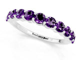 White gold Round Amethyst Half-Eternity Prong-Set Band_7