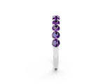 White gold Round Amethyst Half-Eternity Prong-Set Band_8
