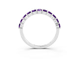 White gold Round Amethyst Half-Eternity Prong-Set Band_9