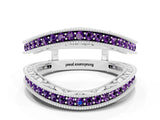 White gold Round Amethyst Milgrain Eternity Band with Channel Setting_18