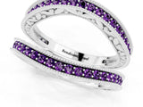 White gold Round Amethyst Milgrain Eternity Band with Channel Setting_19