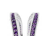 White gold Round Amethyst Milgrain Eternity Band with Channel Setting_23