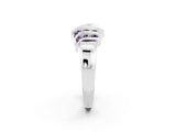 White gold Round Amethyst Multi-Row Crossover Band_8