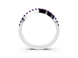 White gold Round Amethyst Pavé Curved Band with Shared Prong Setting_9