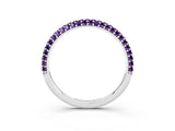 White gold Round Amethyst Pavé Eternity Band with Shared Prong Setting_9