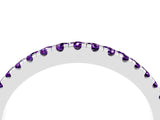 White gold Round Amethyst Pavé Half Eternity Band with Shared Prong Setting_10