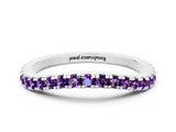 White gold Round Amethyst Pavé Half Eternity Band with Shared Prong Setting_6