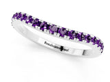 White gold Round Amethyst Pavé Half Eternity Band with Shared Prong Setting_7