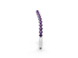 White gold Round Amethyst Pavé Half Eternity Band with Shared Prong Setting_8