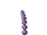 White gold Round Amethyst Pavé Set Curved Wedding Band_15