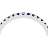 White gold Round Amethyst Pavé Set Eternity Band with Micro Prong Setting_10