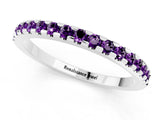 White gold Round Amethyst Pavé Set Eternity Band with Micro Prong Setting_7