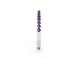 White gold Round Amethyst Pavé Set Eternity Band with Micro Prong Setting_8