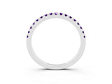 White gold Round Amethyst Pavé Set Eternity Band with Micro Prong Setting_9