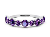 White gold Round Amethyst Scalloped Prong Set Eternity Band_18
