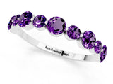 White gold Round Amethyst Scalloped Prong Set Eternity Band_19
