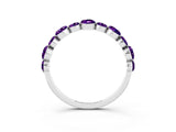 White gold Round Amethyst Scalloped Prong Set Eternity Band_21