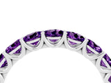 White gold Round Amethyst Shared Prong Eternity Band_10