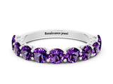 White gold Round Amethyst Shared Prong Eternity Band_6