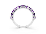 White gold Round Amethyst Shared Prong Eternity Band_9