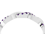 White gold Round Amethyst Twist Eternity Band with Pavé Setting_10