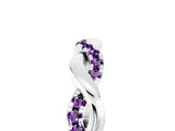 White gold Round Amethyst Twist Eternity Band with Pavé Setting_11
