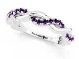 White gold Round Amethyst Twist Eternity Band with Pavé Setting_19