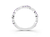 White gold Round Amethyst Twist Eternity Band with Pavé Setting_21