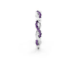 White gold Round Amethyst Twist Eternity Band with Pavé Setting_8