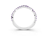 White gold Round Amethyst Twisted Eternity Band with Pavé and Shared Prong Setting_21