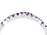 White gold Round Amethyst Twisted Eternity Band with Pavé and Shared Prong Setting_22