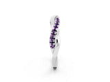 White gold Round Amethyst Twisted Infinity Band with Prong Setting_10