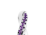 White gold Round Amethyst Twisted Infinity Band with Prong Setting_11