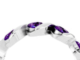 White gold Round Amethyst Wave Band with Channel Setting and Shared Prongs_10