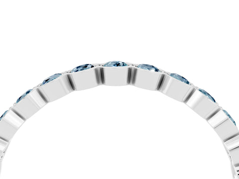 White gold Round Aquamarine Bezel Set Eternity Band_22