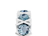 White gold Round Aquamarine Channel Set Band with X-Prong Detail_11