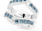 White gold Round Aquamarine Channel-Set Chevron Band_7