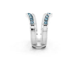 White gold Round Aquamarine Channel-Set Chevron Band_8