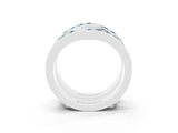 White gold Round Aquamarine Channel-Set Chevron Band_9