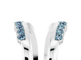 White gold Round Aquamarine Chevron Contour Band with Prong Setting_11