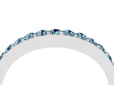 White gold Round Aquamarine Curved Wedding Band with Channel Setting_10