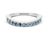 White gold Round Aquamarine Curved Wedding Band with Channel Setting_6