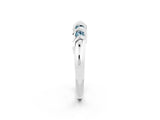 White gold Round Aquamarine Eternity Band with Twist Prong Setting_20