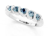 White gold Round Aquamarine Eternity Band with Twist Prong Setting_20