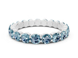 White gold Round Aquamarine Eternity Band with U-Prong Setting_30