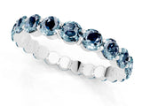 White gold Round Aquamarine Eternity Band with U-Prong Setting_31