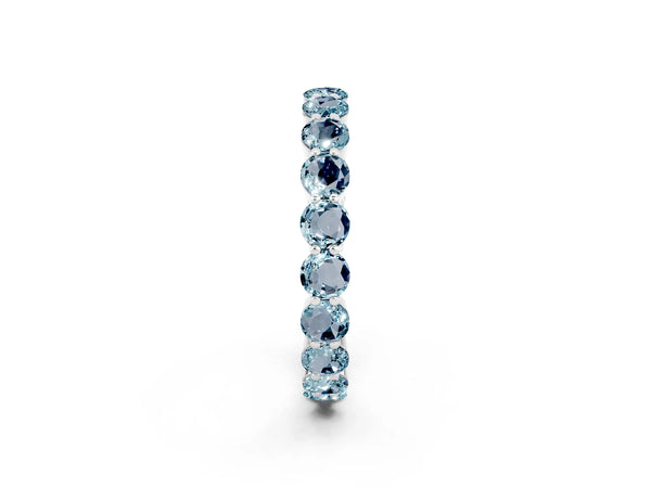 10K White Gold Round Diamond Eternity Band with U-Prong Setting