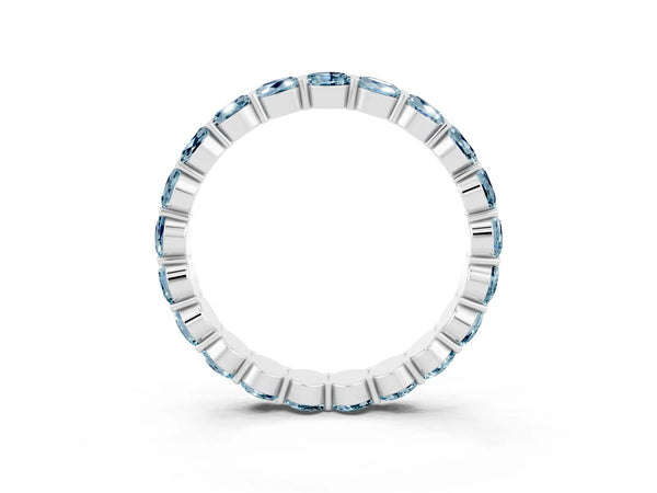 10K White Gold Round Diamond Eternity Band with U-Prong Setting
