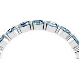 White gold Round Aquamarine Eternity Band with U-Prong Setting_34