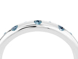 White gold Round Aquamarine Flush-Set Comfort Fit Band_10
